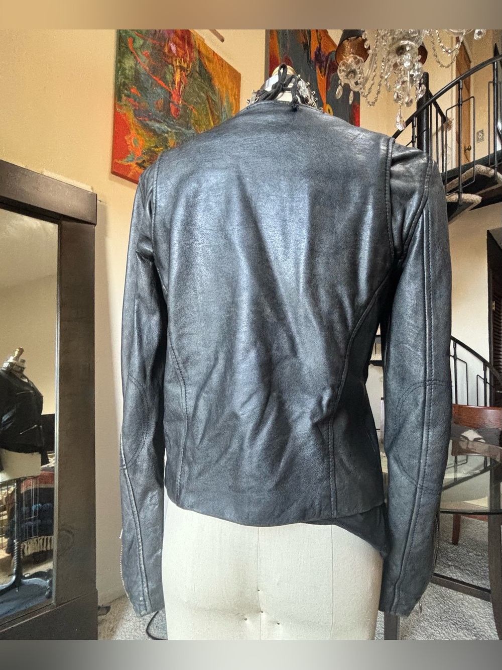 IRO Adria Distressed Lambskin Leather Jacket Sz S 🎸🔥 - Picture 6 of 7